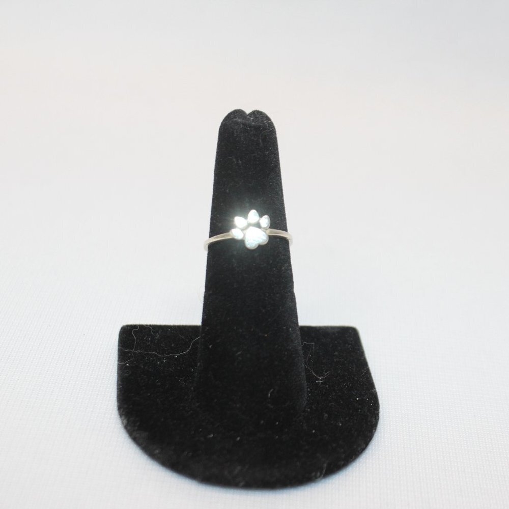 Sterling Silver Dog Paw Ring, Size 6